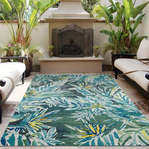 TALETA Outdoor Teppich Wetterfest, Teppich für Balkon, Outdoor Carpet, Wohnzimmer Balkon Küchenteppich, Outdoorteppich für Balkon, Garten, Groß: 120 x 170 cm