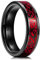 King Will Dragon Men's Tungsten Ring 6mm Red Carbon Fiber Black Celtic Dragon Tungsten Carbide Ring Wedding Band 11