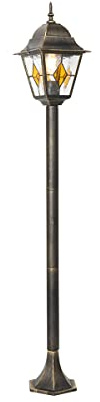 Qazqa Vintage außen Laterne für den Garten - Antigua - gold, max. 15W, Geeignet für LED, 117cm, IP44