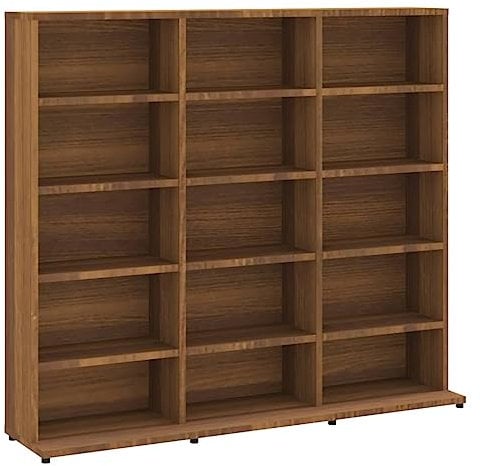 vidaXL CD-Regal Braun Eichen-Optik 102x23x89,5 cm Holzwerkstoff