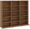 vidaXL CD Cabinet Brown Oak 102x23x89.5 cm Engineered Wood, Twee zetels, (815485)