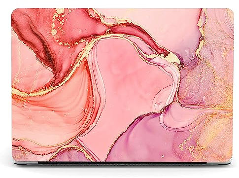 Berkin Art Case for 15 Microsoft Surface Laptop 5/4/3, 2022, 2021, 2019 Metal Palm Model 1872/1873 /1953/1979 with Keyboard Cover & Screen Protector Cloisonnism Pink Gold Volor Scheme