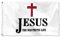 Fyon Flagge mit Jesus Christus, dem echten Ding, der Weg, die Wahrheit, das Leben, UV-beständig, doppelseitig und doppelt genäht, 150D-Polyester, 90 x 150 cm, Weiß