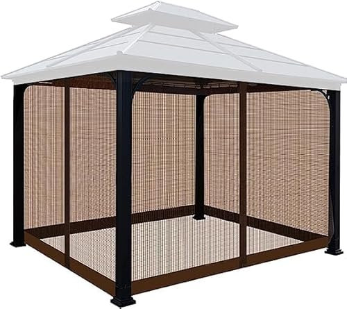 4 zanzariere per gazebo da giardino, la seconda generazione della nuova rete per zanzare, per gazebo all'aperto, robusta e durevole, per gazebo, ombrellone (3 x 3 m)
