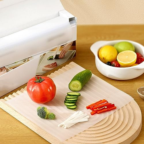 Tagliere usa e getta, tappetino da taglio in plastica, 24 x 300 cm, antiscivolo, senza risciacquo, per cucina, campeggio all'aperto, barbecue, camper, con cursore facile da tagliare