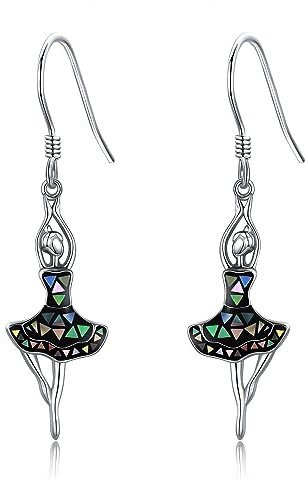 Ballerina-Ohrringe 925 Sterling Silber Drop Dangle Schmuck Geschenke für Frauen Mädchen