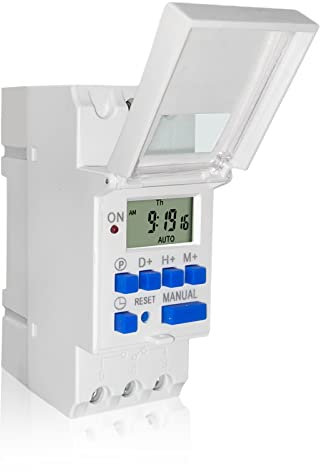 Minuteur numérique programmable, Affichage LED, Relais de synchronisation de Chargement de Tramway, 16 A AC220 V/50/60 Hz, 16 allumés et 16 éteints, minuterie électronique adaptée à Divers appareils