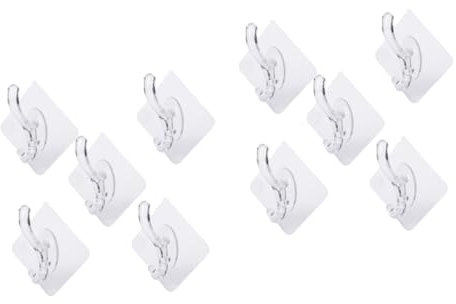 Uonlytech 10 Pcs Towel Hooks Clothes Hooks Bathroom Hooks Kitchenwares Hanging Hooks Sticky Hook Wall-mounted