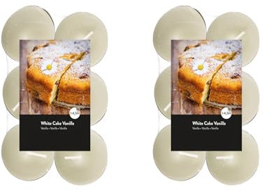 Teelichter Duft 2x12 Stück (24 Teelichter) - Brenndauer: 4,5 Std., Rußfrei - für Windlicht, Teelicht-Glas, Kerzenständer - Weihnachten, Geschenk, Deko, Gastro (Creme - Duft: Vanille)