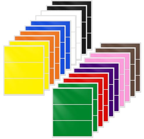 YIKIADA 10 Farben Rechteckig 102 × 51 mm Etiketten Bunt Selbstklebend Farbig Aufkleber Beschreibbar Marmeladen Klebeetiketten für Lager Büro 60 Stück