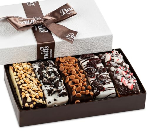 Barnetts Mothers Day 5 Chocolate Biscotti Gift Basket, Gourmet Cookie Baskets Prime Food Gift Delivery for Women, Mother, Mom, Grandmother, Grandma, Wife, Sister, Daughter , Girlfriend, Candy Treats Box