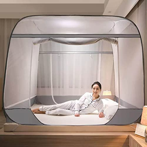 Mosquitera portátil – Malla plegable para viajes, camping – Tienda de campaña antimosquitos con toldo de 3 puertas y red de tienda de campaña independiente para el hogar