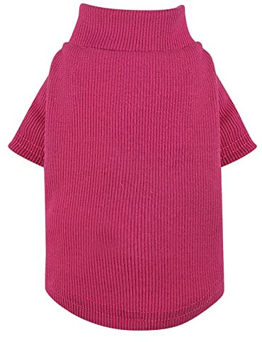 Pet Winter Stripe Color Bottoming Dog Kostüme Pet Dog Cat Kleidung Weste Shirt Hundepullover Mops Und Co (Hot Pink, XL)