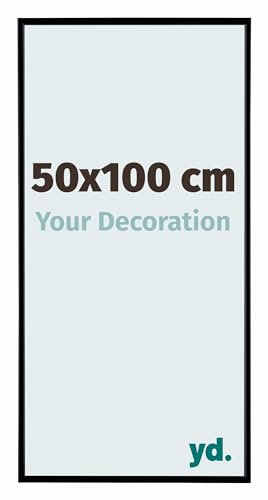 Your Decoration - Bilderrahmen 50x100 cm - Schwarz Matt - Bilderrahmen aus Kunststoff mit Acrylglas - Antireflex - 50x100 Rahmen - Evry