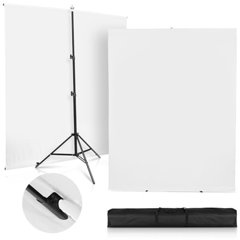 SEDGEWIN White Backdrop with Stand 6.5x8.5ft, Photography Backdrop Kit with Upgraded Background Stand Chromakey Support for Photo Studio Streaming Gaming YouTube Video