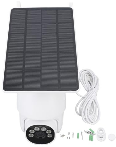 Sonew Drahtlose Heimsicherheitskamera, 2 MP Außenüberwachungs-IP-Kamera, mit Infrarot-Nachtsicht, Bewegungserkennung, Spotlight, Haustierbabykamera, Solarbetrieben