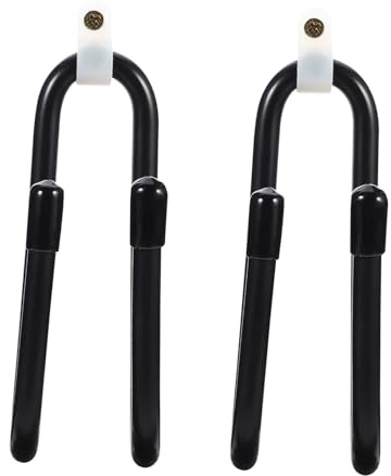 BESTonZON 2pezzi Gancio per Chitarra da Parete Rastrelliere Doppio Gancio Supporto per Chitarra e Ukulele Nero Vintage Resistente all Usura con Viti