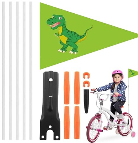 Aibyks Go-Kart-Flagge mit Stange, Fahrrad-Flagge - Gut sichtbare Fahrradfahnen mit Stange - Höhenverstellbare Outdoor-Flaggen für Anhänger, Radfahren im Freien, Freizeitreiten