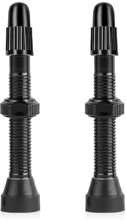 2 Stück Fahrrad Presta Ventilschäfte,Fahrradventil Ersatz Set Aluminiumlegierung 40mm Tubeless Ventil mit Kunststoffkappe für Fahrradreifen Straße und MTB Reifen,Tublessventiel