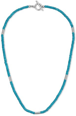 COAI Herrenhalskette aus Türkis und Hämatitperlen 60cm