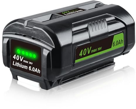 VANTTECH OP4040 40V 6.0Ah Li-ion Battery Replacement for Ryobi 40V Battery OP4030 OP4040 OP4050 OP4050A OP4015 OP4026 OP40201 OP40601 Compatible with Ryobi 36V Power Cordless Tools with LED Indicator