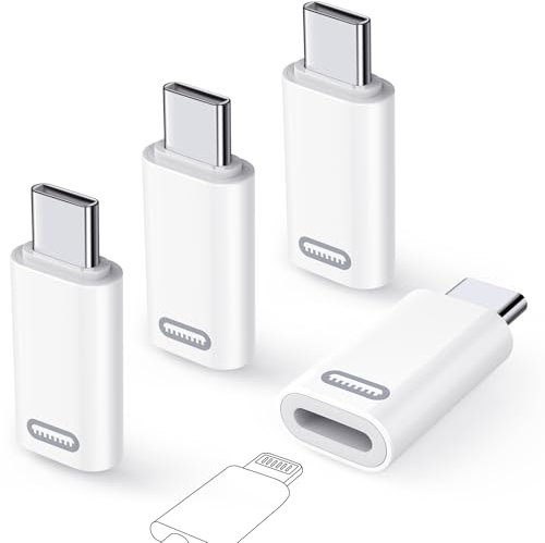 TiMOVO Adapter for Lightning to USB C Adapter, 4 Pack Lightn-ing Female to USB C Male Adapter Converter 35W Fast PD Charger & Data Transfe for iPhone 15/16/Pro/Pro Max/Plus,iPad Pro/Air USB-C Adapter