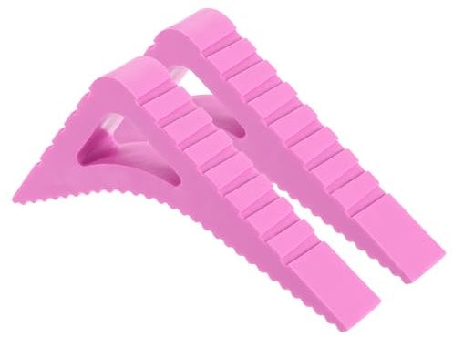 sourcing map 2 Pcs Door Stoppers for Bottom of Door, 0.83 inch Door Stops, Rubber Door Stopper Wedge, Window Stopper Door Gaps Sturdy Stackable, Pink