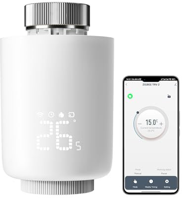 DEWENWILS Zigbee, termostato intelligente per termosifone, termostato programmabile, con funzione app, compatibile con Amazon Alexa & Google Assistant, richiede Zigbee 3.0 Hub (non incluso)