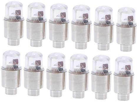 MOLUCKFU 12stücke Dual Induktion Kappen Nachtlampe Radlicht Reifenlicht Dekoratives Licht Für Auto Motorrad Fahrrad Silber