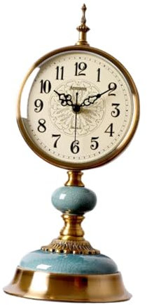 Fenteer Vintage Tischuhr Dekor Vielseitige Sammlerstücke Schreibtischuhr Tischdekoration für Wohnung Wohnzimmer Wohnheim Büro Hotel