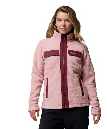 Columbia Women's Juniper Peak Full Zip Fleece, Full Zip Fleece Jacket, Eraser Pink, Rich Wine, XL