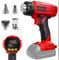 400W 550 ℃ （1022℉）Cordless Heat Gun for Milwaukee 20V Battery with LED Digital Display & 4 Nozzles，Overload Protection,Adjustable Control Hot Air Gun for Shrink 、Sealing、 Dissolving(No Battery)