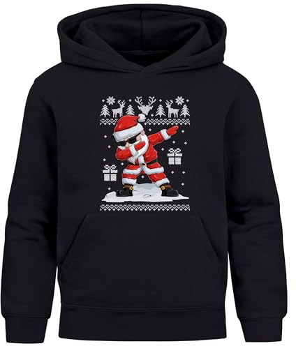 MoonWorks® Kinder Hoodie Weihnachtspullover Jungen Mädchen Dabbing Santa Weihnachtsoutfit lustig Kinder