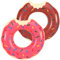 HeySplash Aufblasbar Schwimmring, 2 Stück 76CM Angebissener Donut Schwimmreifen Luftmatratze Faltbar Ring Sommer Wasserspielzeug Schwimmer für Pool See, Rosa+Braun
