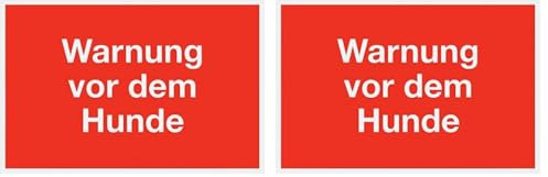 Metafranc Hinweisschild Warnung vor dem Hund  - 300 x 200 mm/Beschilderung/Infoschild/Warnschild/Warnmarkierung/Sicherheitsmarkierung/Gefahrenhinweis / 500340 (Packung mit 2)