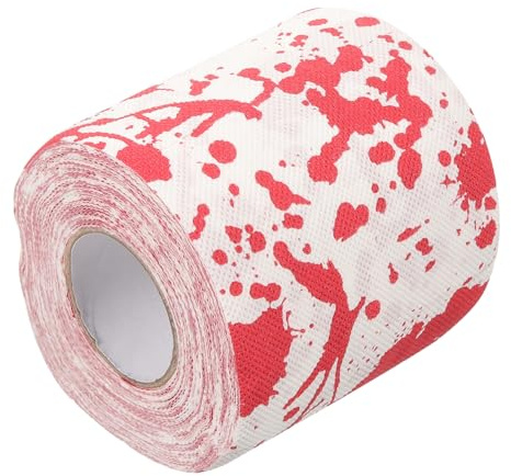 FRCOLOR 2 Rollen Toilettenpapier Masse Halloween-badezimmerdekorationen Farbig Badezimmer-toilettenpapier Bedruckt Dekoratives Halloween- - Rot
