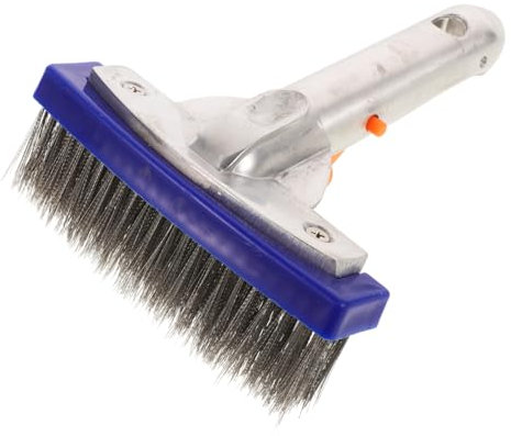 Zerodeko Swimming Pool Wire Brush Pool Skimmer Sweeper Head Scrub Blue Strainer Kit Protector Paddling Safety Multifunctional Cleaning Swimming Pool Brush Hard Rack Pool Shock Steel Wire