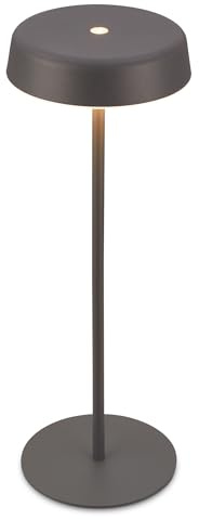 BRILONER - Rechargeable LED Table Lamp IP44 with Touch, Dimmable, Warm White Light, LED, Battery Table Lamp, 13X36.5 cm, Anthracite
