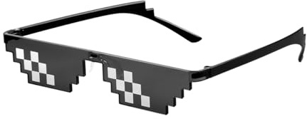 Hopzab Thug Life Sonnenbrille, 8-Bit-Pixel-Mosaik-Brille, coole lustige Swag-Sonnenbrille, Unisex, Retro-Party, Foto-Requisiten für Männer, Frauen, Kinder
