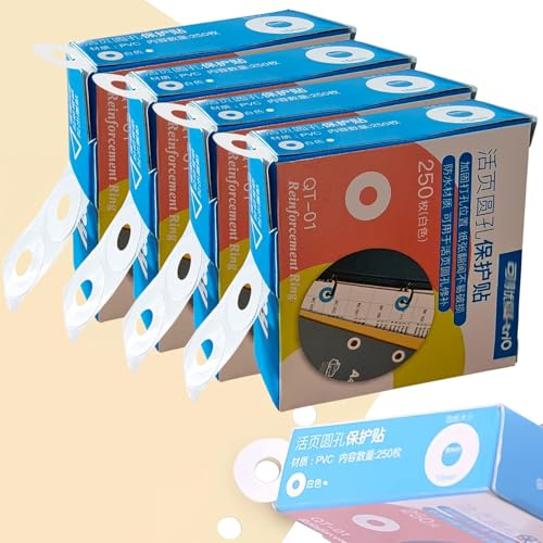 Etichetta Rinforzi Fori 1000 pcs Impermeabile Salvabuchi Fogli Anelli Autoadesiva Salvabuchi Etichette Rinforzo Autoadesiva Adesivi di Rinforzo del Foro per Ufficio, Scuola, Casa