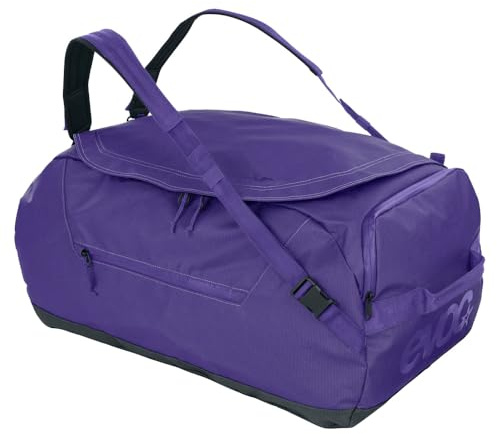 EVOC Duffle Bag 60 Reisetasche, Violet - Black | Wasserfeste Reise- & Ausrüstungstasche, Travel Bag mit abnehmbarem Tragegurt, separate Außentasche