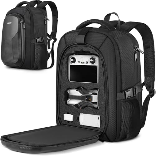 PEKREWS Tasche für DJI Mini 5 Pro, für DJI RC 2, RC-N3 Controller, Rucksack | für 15,6 Zoll Laptop, Hartschale, Erweiterbar, Wasserabweisende, für Fly More Combo Drohne Zubehör, Reisetasche Tragetasche