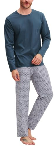 CALIDA Cotton Special Pyjama Herren | langer Schlafanzug aus 100% Baumwolle