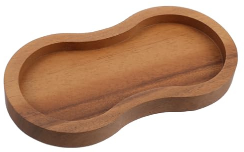 14x6.5cm Kleines Walnuss Holz Deko Tablett Für Salz Und Pfeffer Mühlen, Klein Holztablett Tray Untersetzer Für Café Küche Teeladen Servierplatte Holz Schmuck Obst