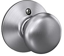 SCHLAGE Plymouth Non-Turning Dummy Door Knob, Trim, Satin Chrome