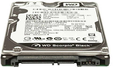 WESTERN DIGITAL Scorpio Black WD5000BPKT 2.5 internal hard drive - 500 GB + BEHED25A5S1 2.5 USB 2.0 SATA External Drive Case
