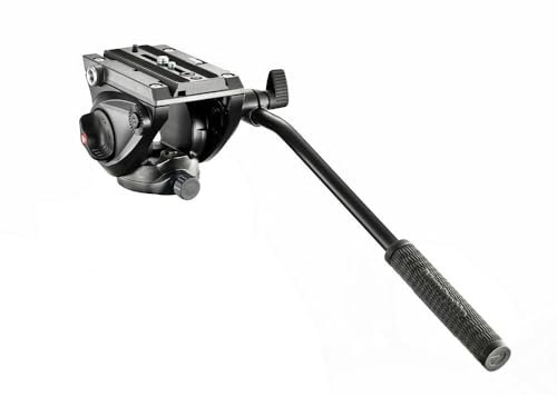 Manfrotto MVH500AH Testa Video con Base Piatta, 1 Leva Fissa, Alluminio, Nero