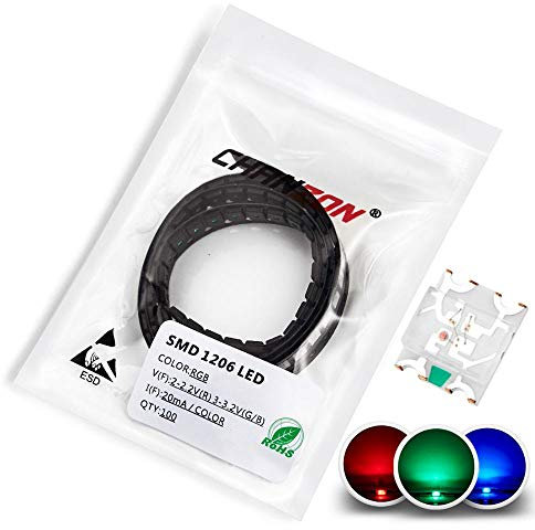 Chanzon 100 Stk. SMD 1206 (3,2 mm x 2,7 mm) RGB Multicolor LED Diode Lights 20mA Glühbirne Lampen Elektronische Komponenten Anzeige Leuchtdioden