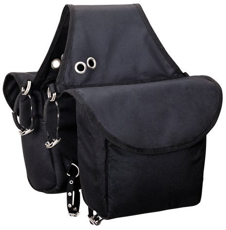 Weaver Leder isoliert Nylon Satteltasche, Unisex, schwarz