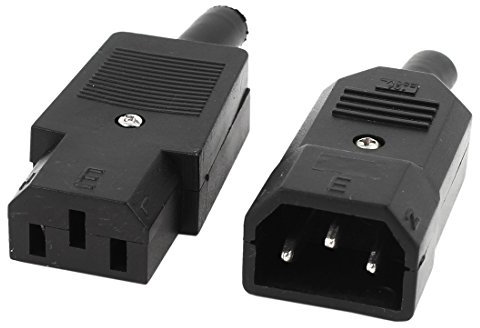 sourcing map Paire IEC 320 C14 Mâle Prise à C13 Femelle Prise Socket Connecteur AC 250V 10A